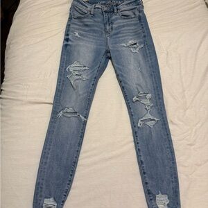 American Eagle Outfitters Women's Distressed Blue Jeans